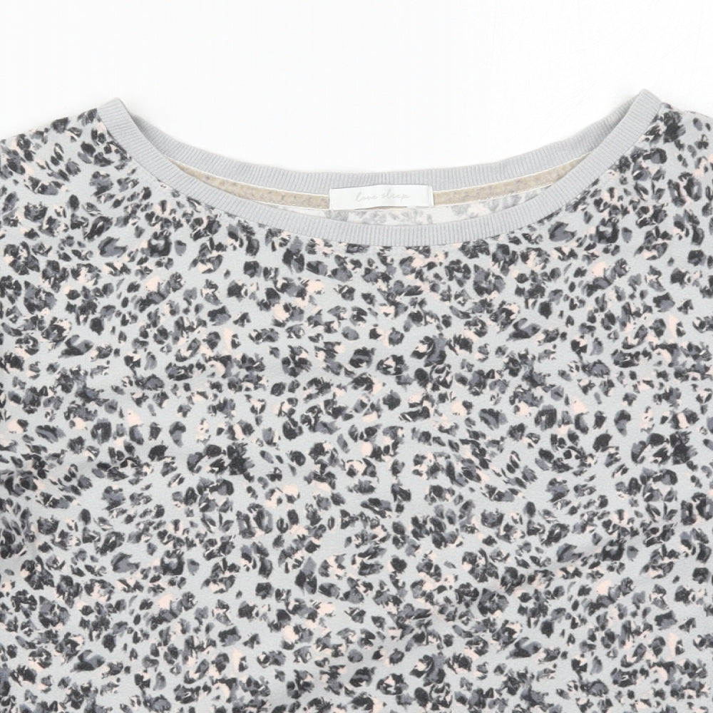 Marks and Spencer Womens Grey Animal Print Polyester Top Pyjama Top Size 12