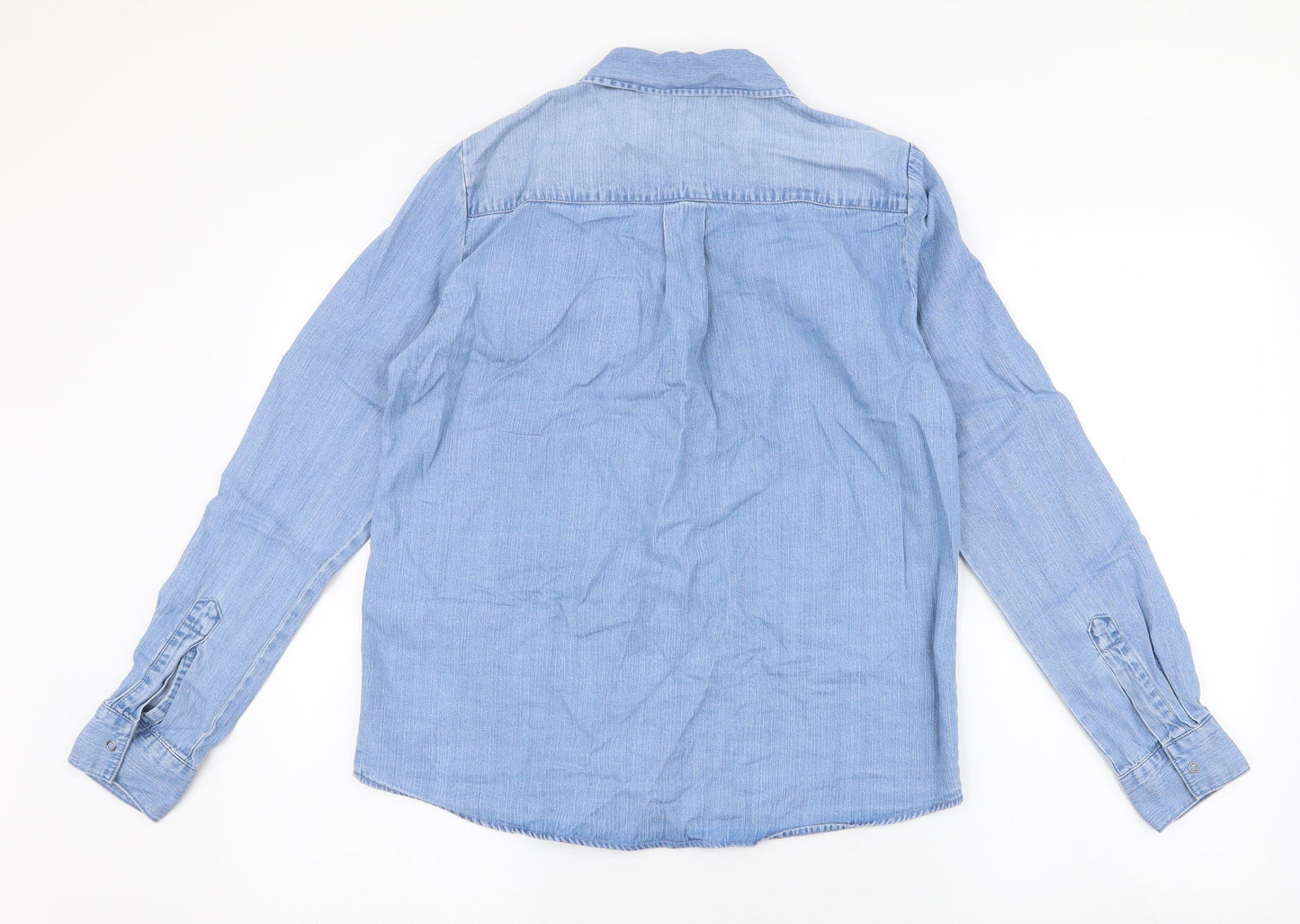 Womens UK Size S Vera Moda Blue Basic Button-Up