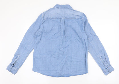 Womens UK Size S Vera Moda Blue Basic Button-Up
