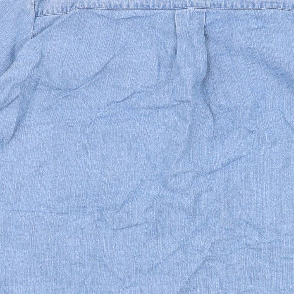 Womens UK Size S Vera Moda Blue Basic Button-Up