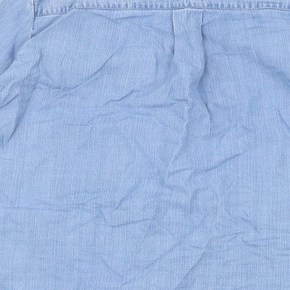 Womens UK Size S Vera Moda Blue Basic Button-Up