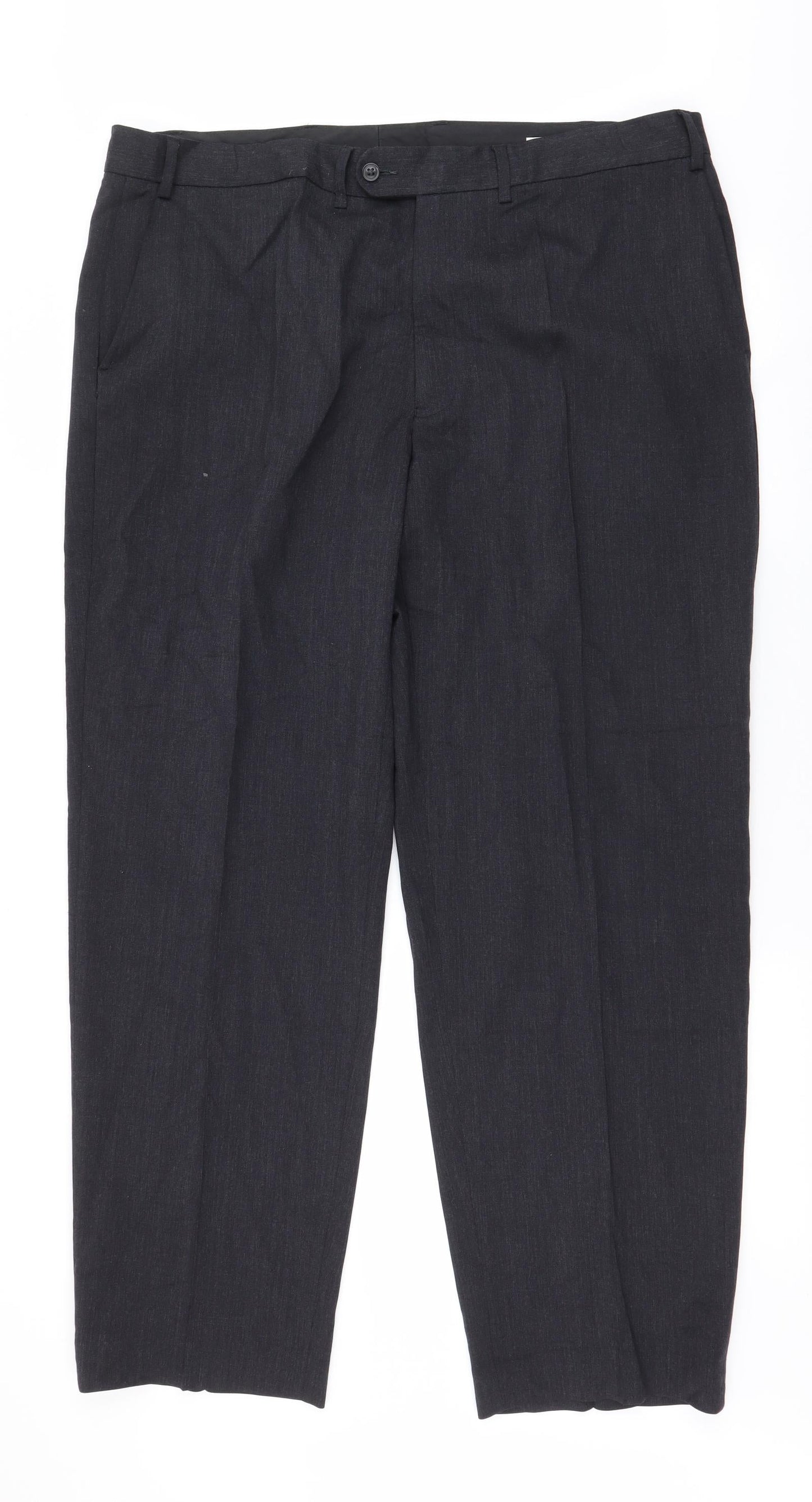 Womens UK Size L Preworn Regular Fit Dress Pants Grey Trousers