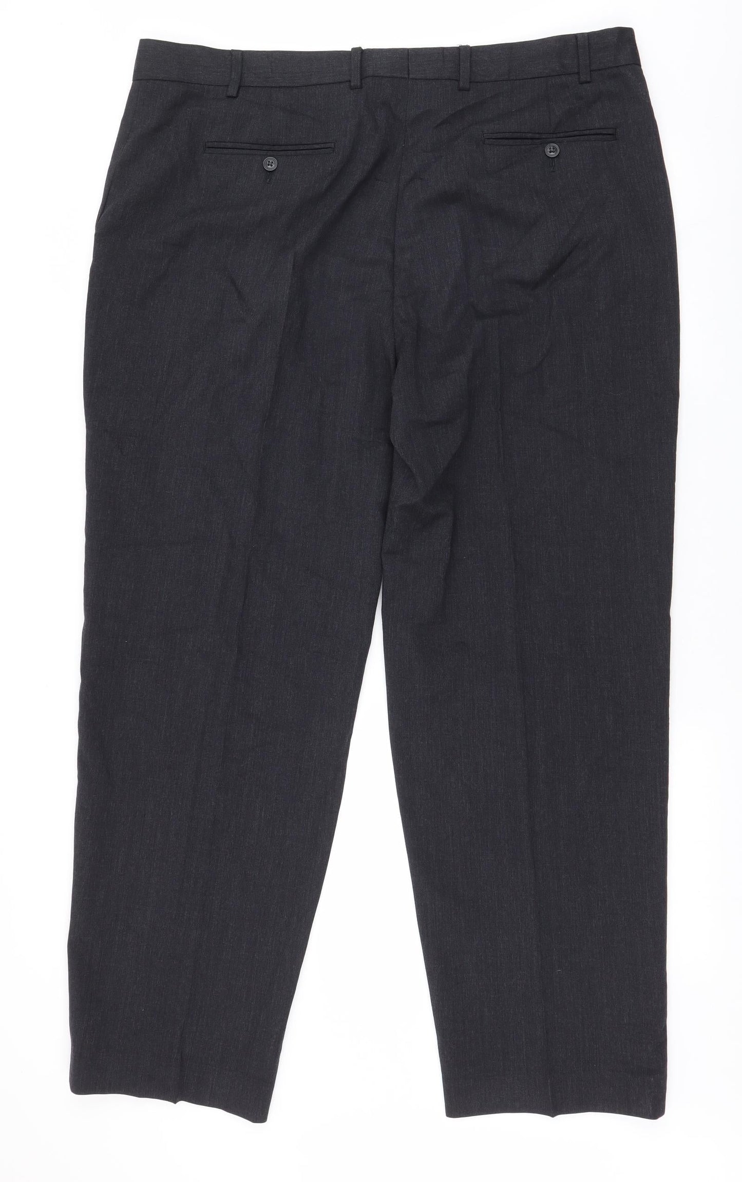 Womens UK Size L Preworn Regular Fit Dress Pants Grey Trousers