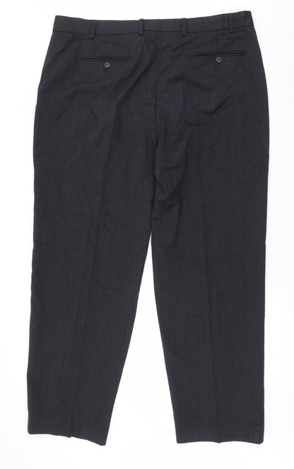 Womens UK Size L Preworn Regular Fit Dress Pants Grey Trousers