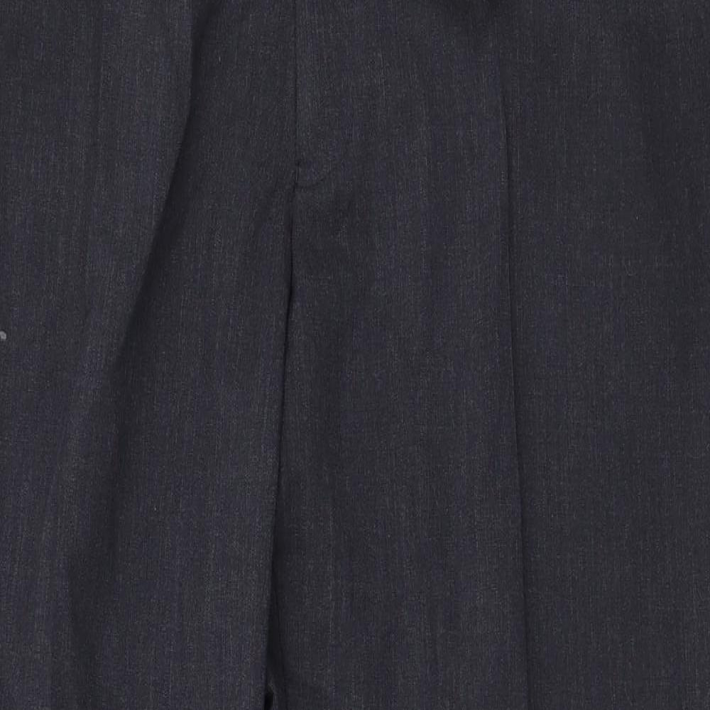 Womens UK Size L Preworn Regular Fit Dress Pants Grey Trousers