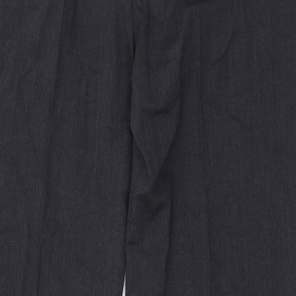 Womens UK Size L Preworn Regular Fit Dress Pants Grey Trousers