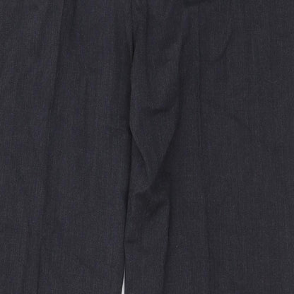 Womens UK Size L Preworn Regular Fit Dress Pants Grey Trousers