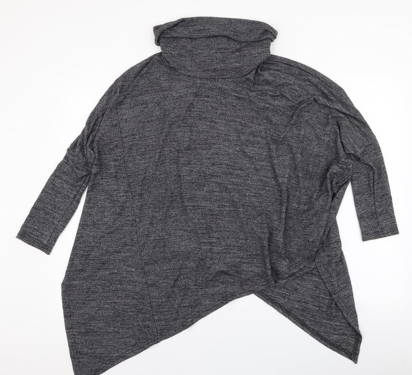 Red London Womens Grey Roll Neck  Viscose Pullover Jumper Size S