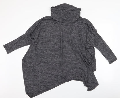 Red London Womens Grey Roll Neck  Viscose Pullover Jumper Size S