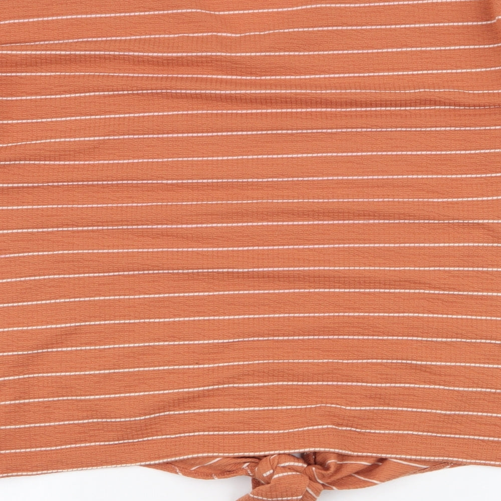 Womens UK Size M Dunnes Stores Orange Jersey Blouse