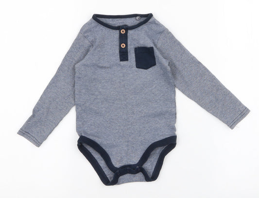 TU Boys Blue Striped Cotton Babygrow One-Piece Size 12-18 Months  Snap