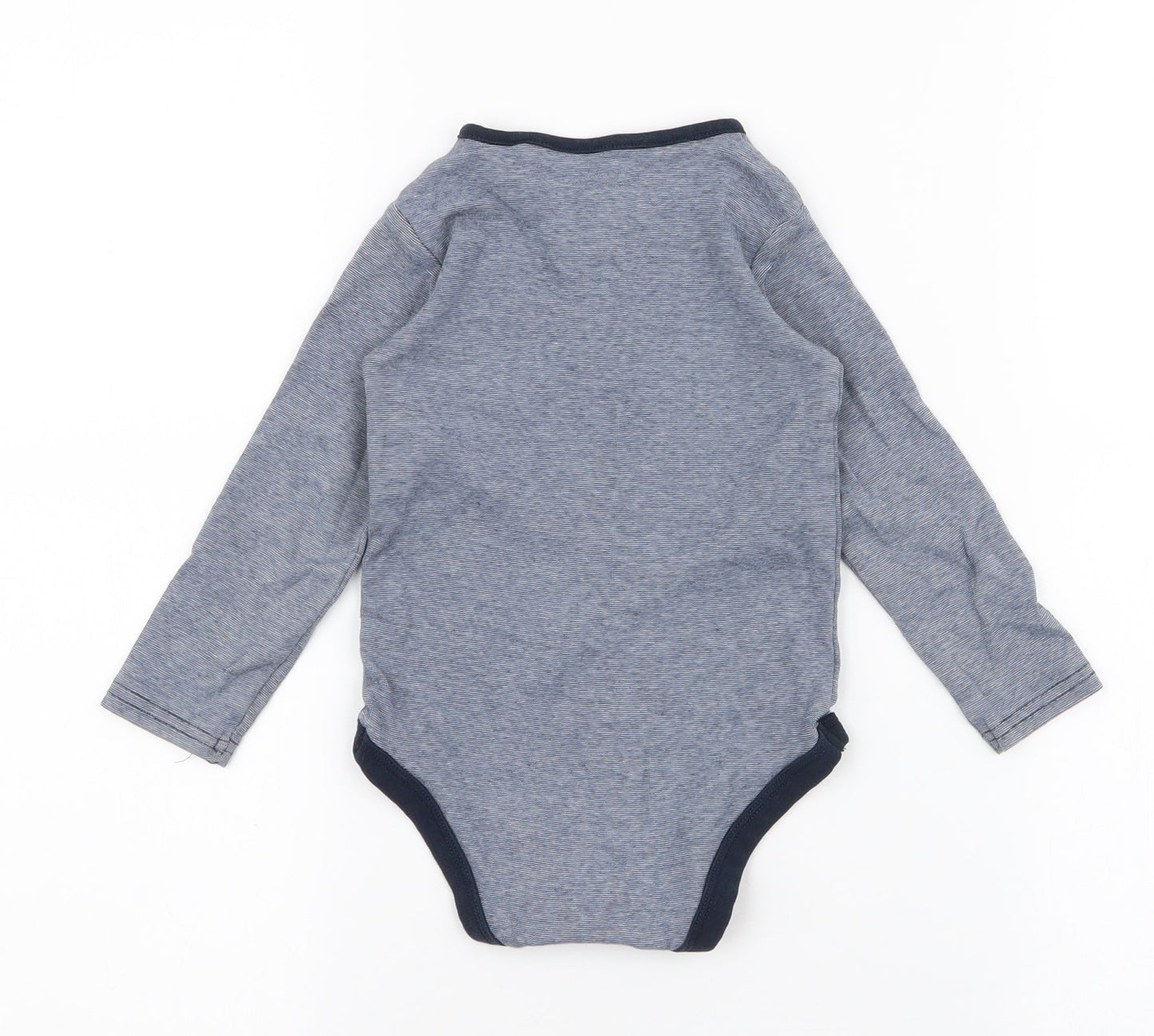 TU Boys Blue Striped Cotton Babygrow One-Piece Size 12-18 Months  Snap