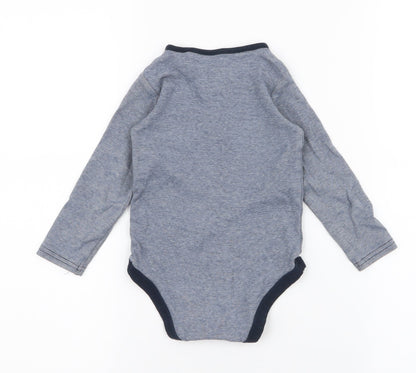 TU Boys Blue Striped Cotton Babygrow One-Piece Size 12-18 Months  Snap