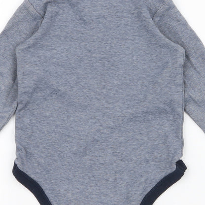 TU Boys Blue Striped Cotton Babygrow One-Piece Size 12-18 Months  Snap
