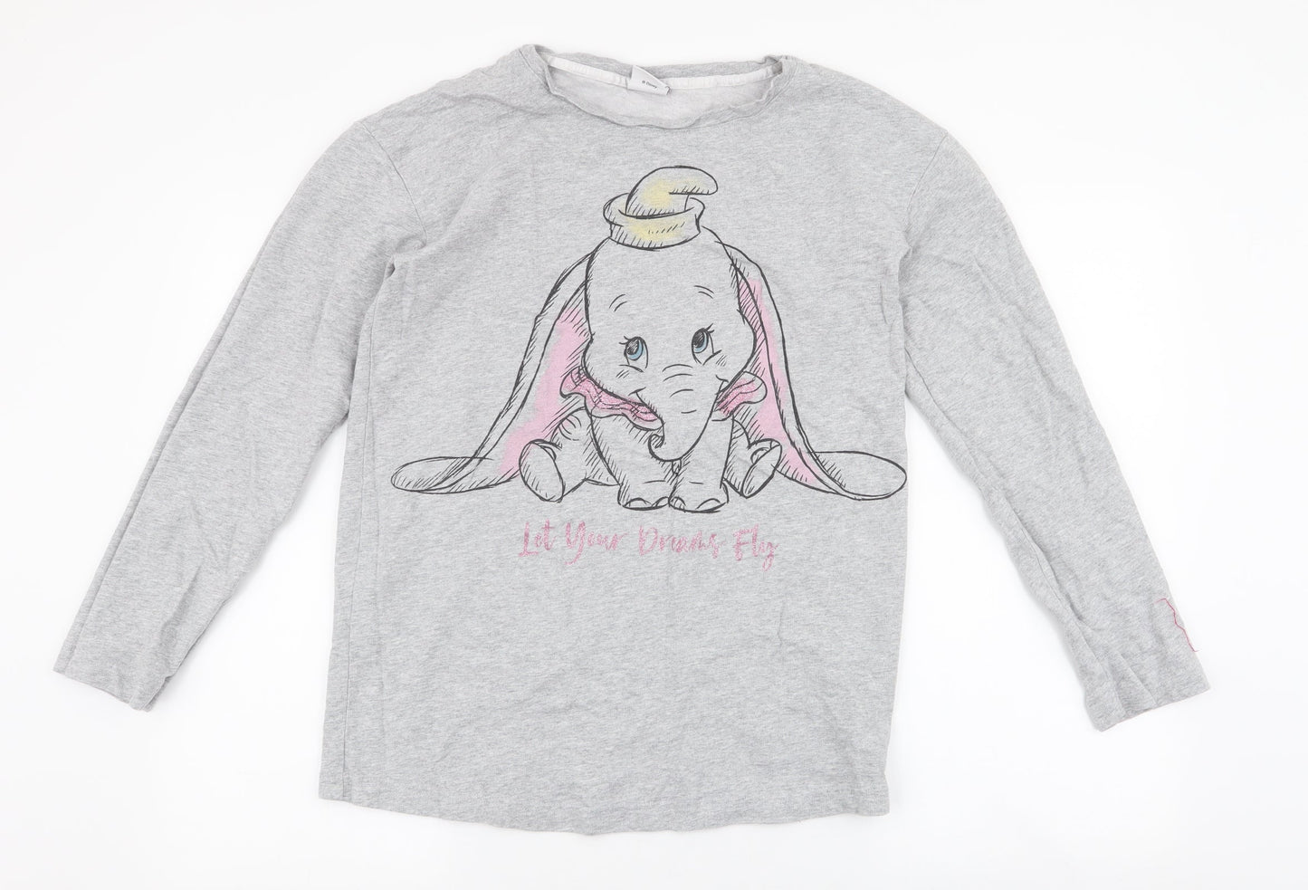 Disney Womens Grey  100% Cotton Top Pyjama Top Size XS   - Dumbo
