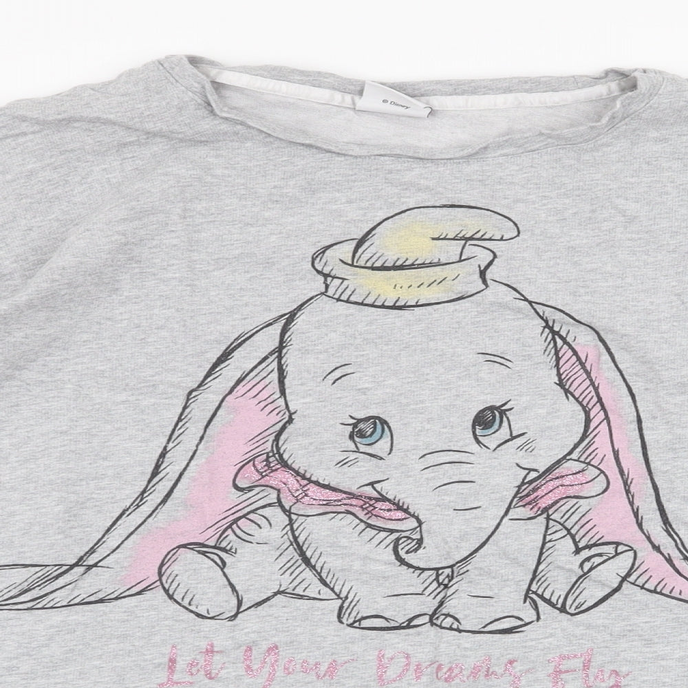 Disney Womens Grey  100% Cotton Top Pyjama Top Size XS   - Dumbo