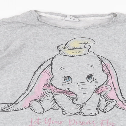 Disney Womens Grey  100% Cotton Top Pyjama Top Size XS   - Dumbo