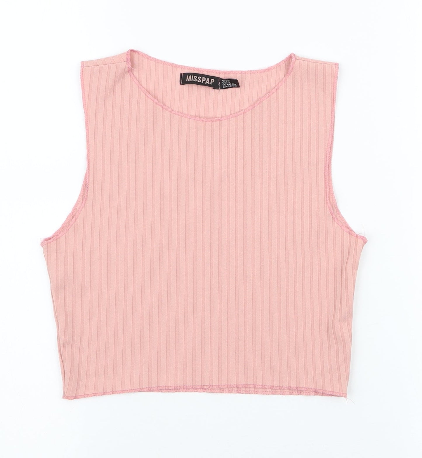Womens UK Size 6 Misspap Pink Cropped Tank