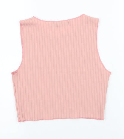 Womens UK Size 6 Misspap Pink Cropped Tank