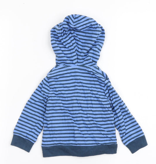 Baker Boy Boys Blue Striped 100% Cotton Cardigan Jumper Size 9-12 Months  Button