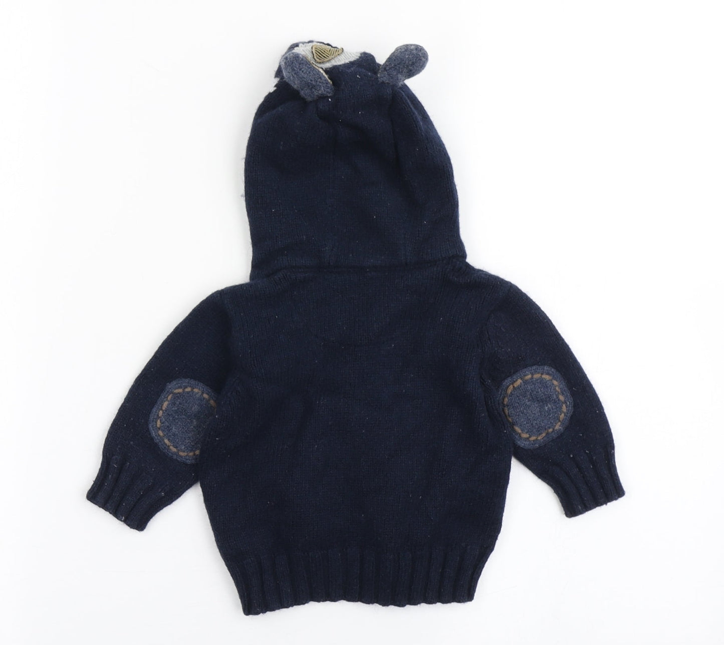 NEXT Boys Blue  Cotton Cardigan Jumper Size 3-6 Months  Button - Bear