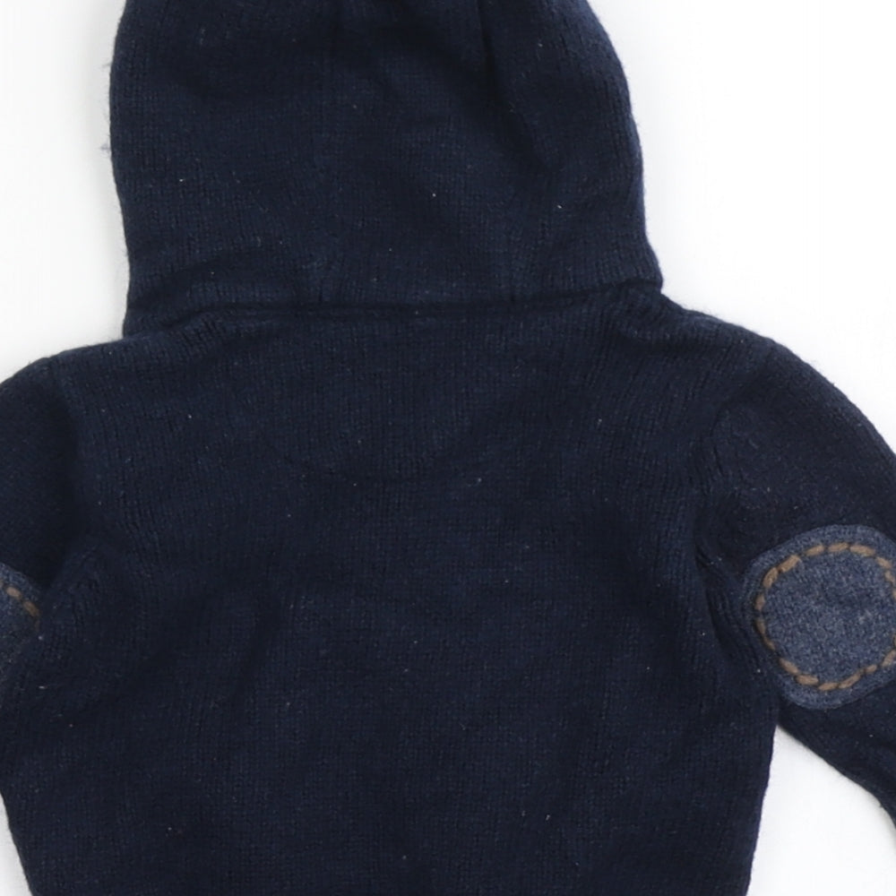 NEXT Boys Blue  Cotton Cardigan Jumper Size 3-6 Months  Button - Bear
