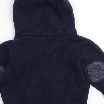 NEXT Boys Blue  Cotton Cardigan Jumper Size 3-6 Months  Button - Bear