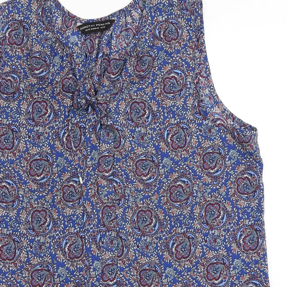 Womens UK Size 16 Dorothy Perkins Blue Basic Blouse