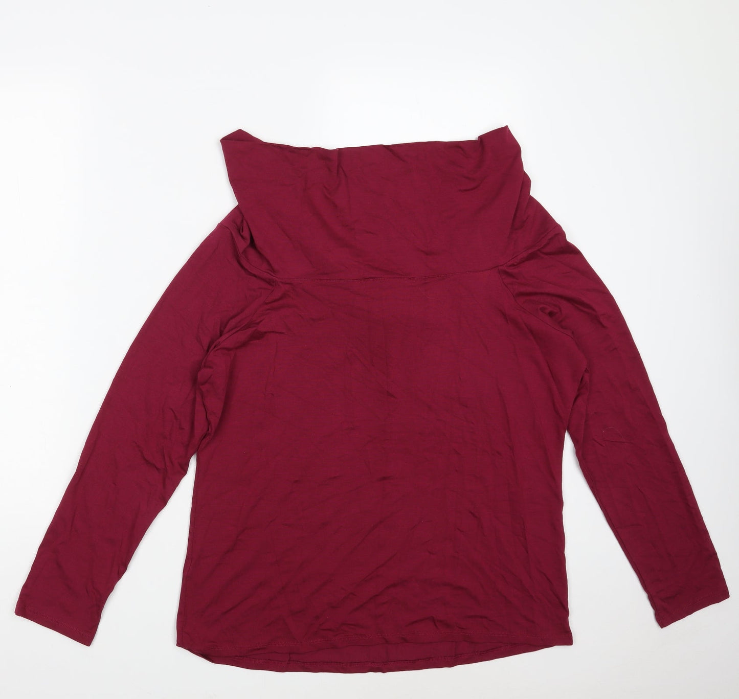 Bonmarché Womens Purple  Viscose Basic T-Shirt Size 18 Boat Neck