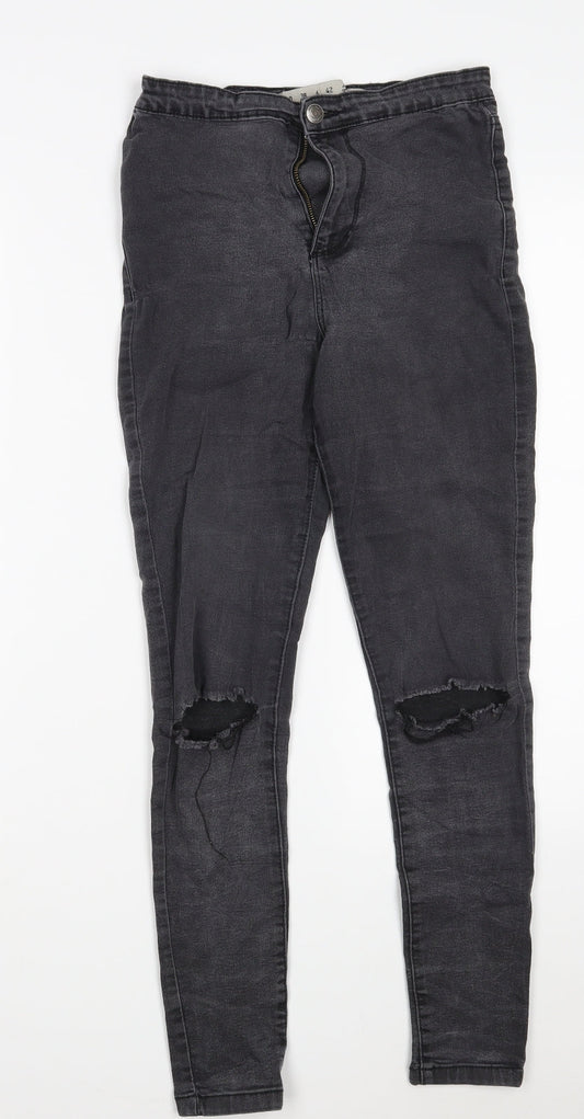 Denim Co. Womens Grey  Cotton Jegging Jeans Size 10 L25 in Slim Zip