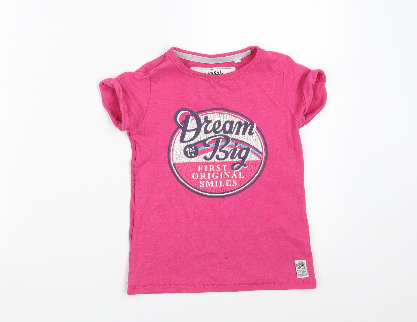 NEXT Girls Pink  Cotton Basic T-Shirt Size 4 Years Round Neck