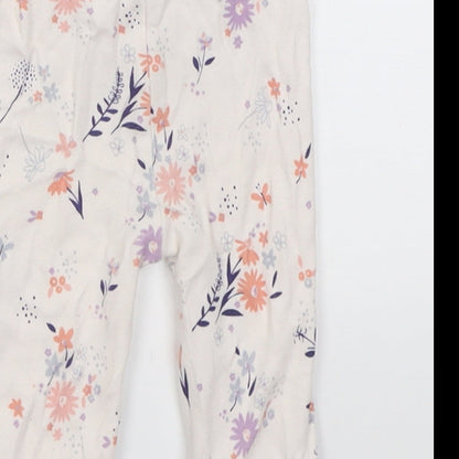 George Girls Purple Floral Cotton Capri Trousers Size 3-6 Months  Pullover