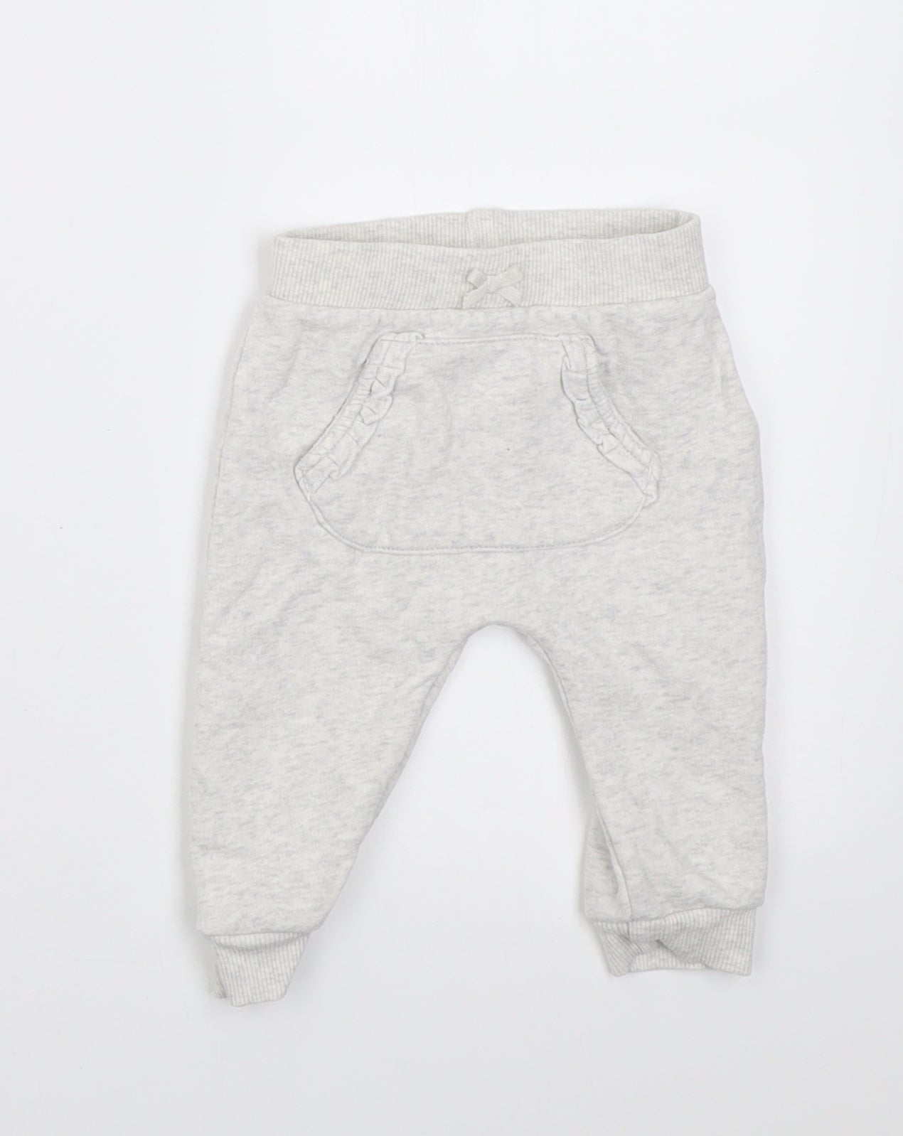 George Girls Grey  Cotton Jogger Trousers Size 3-6 Months  Pullover