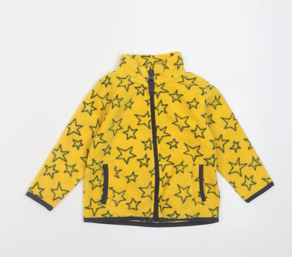 Dunnes Stores Boys Yellow Geometric Polyester Full Zip Jumper Size 6-9 Months  Zip - Star Pattern