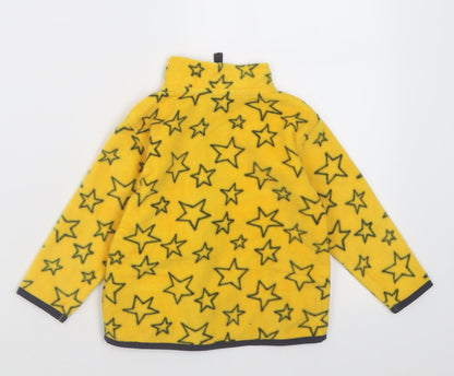 Dunnes Stores Boys Yellow Geometric Polyester Full Zip Jumper Size 6-9 Months  Zip - Star Pattern