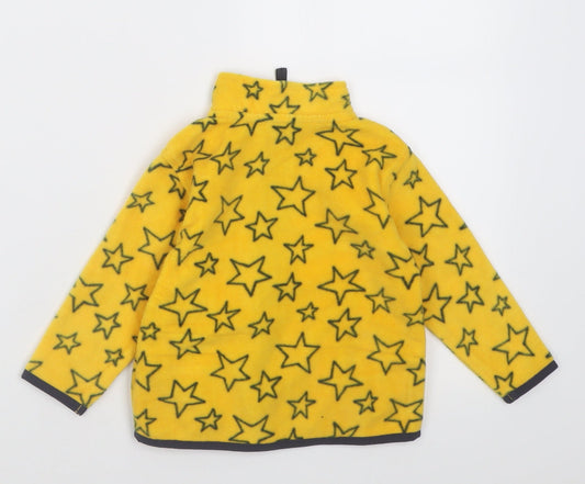 Dunnes Boys Yellow Geometric Polyester Full Zip Jumper Size 6-9 Months  Zip - Star Pattern
