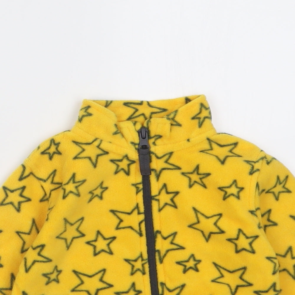 Dunnes Stores Boys Yellow Geometric Polyester Full Zip Jumper Size 6-9 Months  Zip - Star Pattern