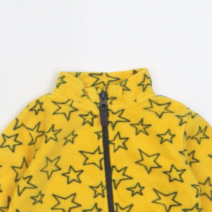 Dunnes Stores Boys Yellow Geometric Polyester Full Zip Jumper Size 6-9 Months  Zip - Star Pattern
