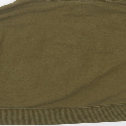 H&M Womens Green High Neck  Cotton Pullover Jumper Size M