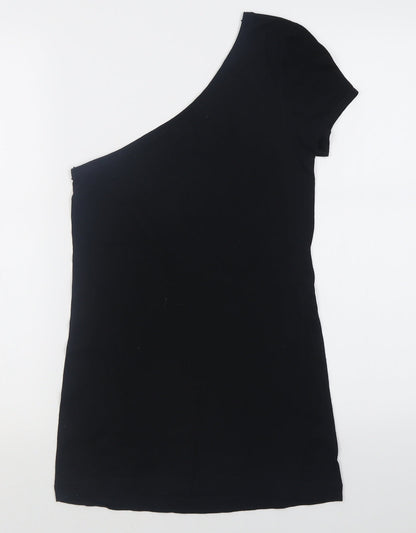Womens UK Size 8 Miss Selfridge Black Basic T-Shirt