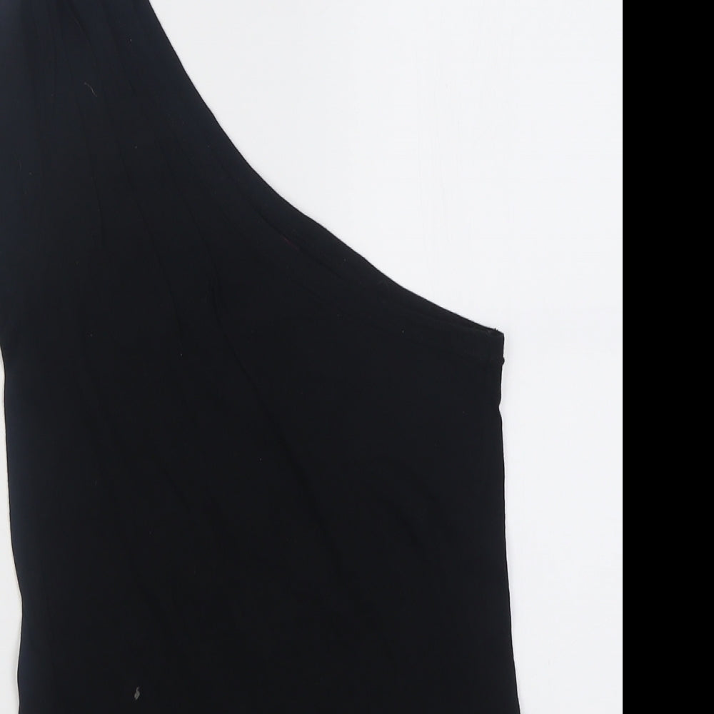 Womens UK Size 8 Miss Selfridge Black Basic T-Shirt