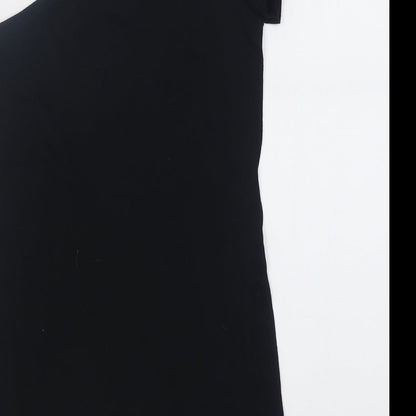 Womens UK Size 8 Miss Selfridge Black Basic T-Shirt