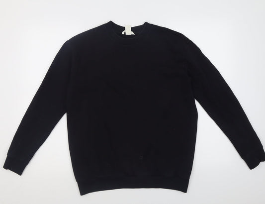 H&M Womens Black  Cotton Pullover Sweatshirt Size S  Pullover