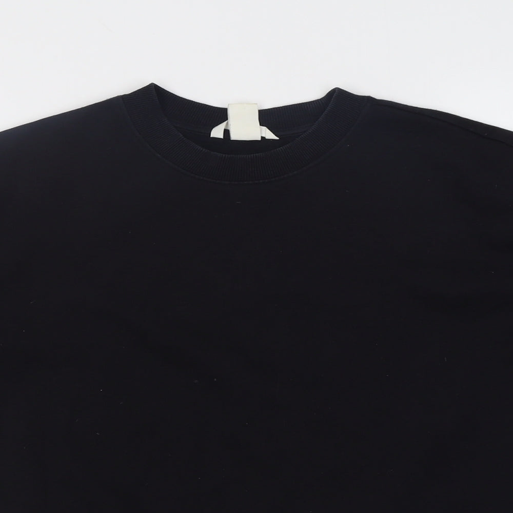 H&M Womens Black  Cotton Pullover Sweatshirt Size S  Pullover