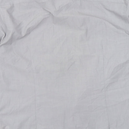 F&F Mens Grey  Polyacrylate Fibre  Button-Up Size 16 Collared Button