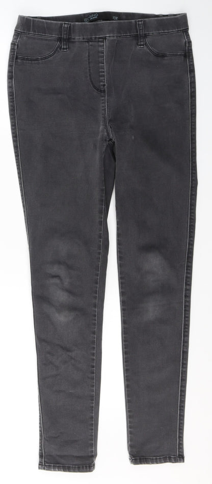 NEXT Womens Grey  Cotton Skinny Jeans Size 10 L28 in Regular