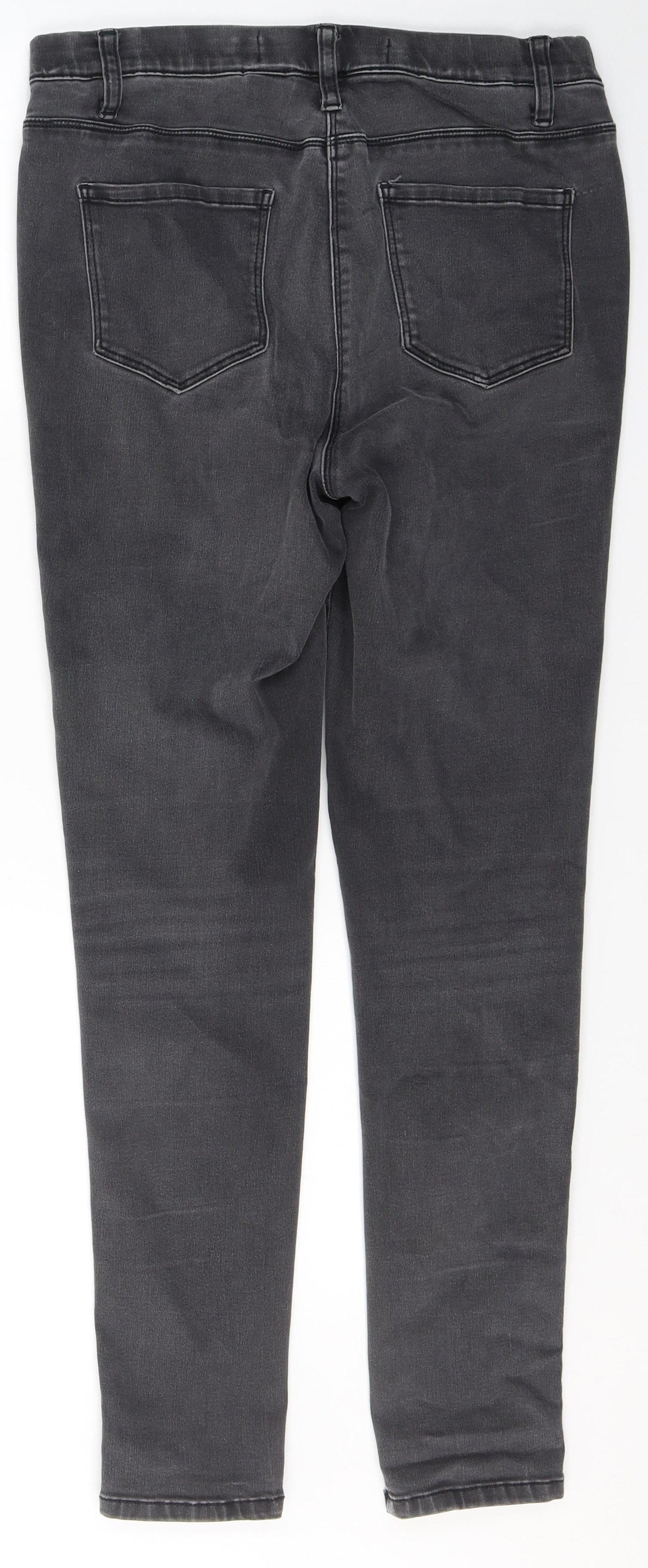 NEXT Womens Grey  Cotton Skinny Jeans Size 10 L28 in Regular