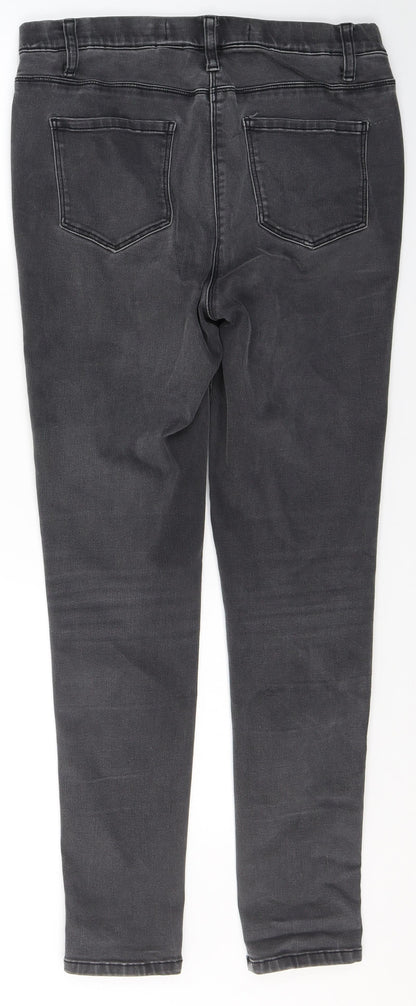 NEXT Womens Grey  Cotton Skinny Jeans Size 10 L28 in Regular