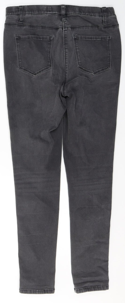 NEXT Womens Grey  Cotton Skinny Jeans Size 10 L28 in Regular