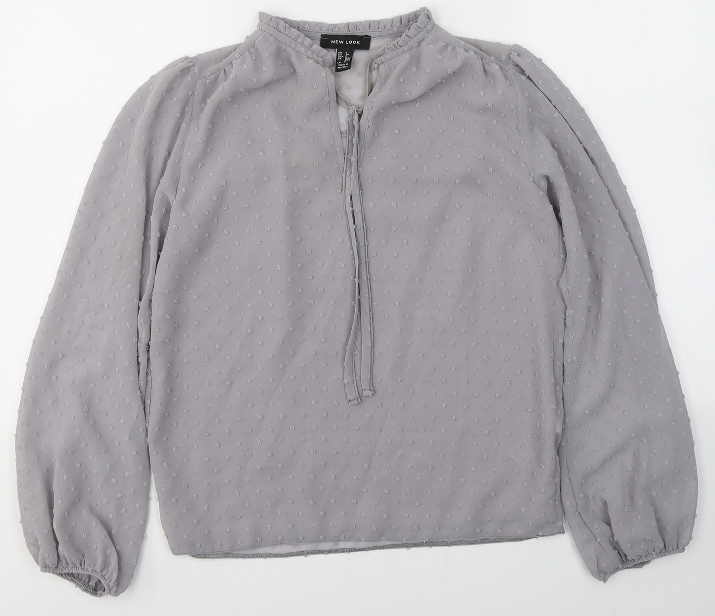 Womens UK Size 6 New Look Grey Basic Blouse